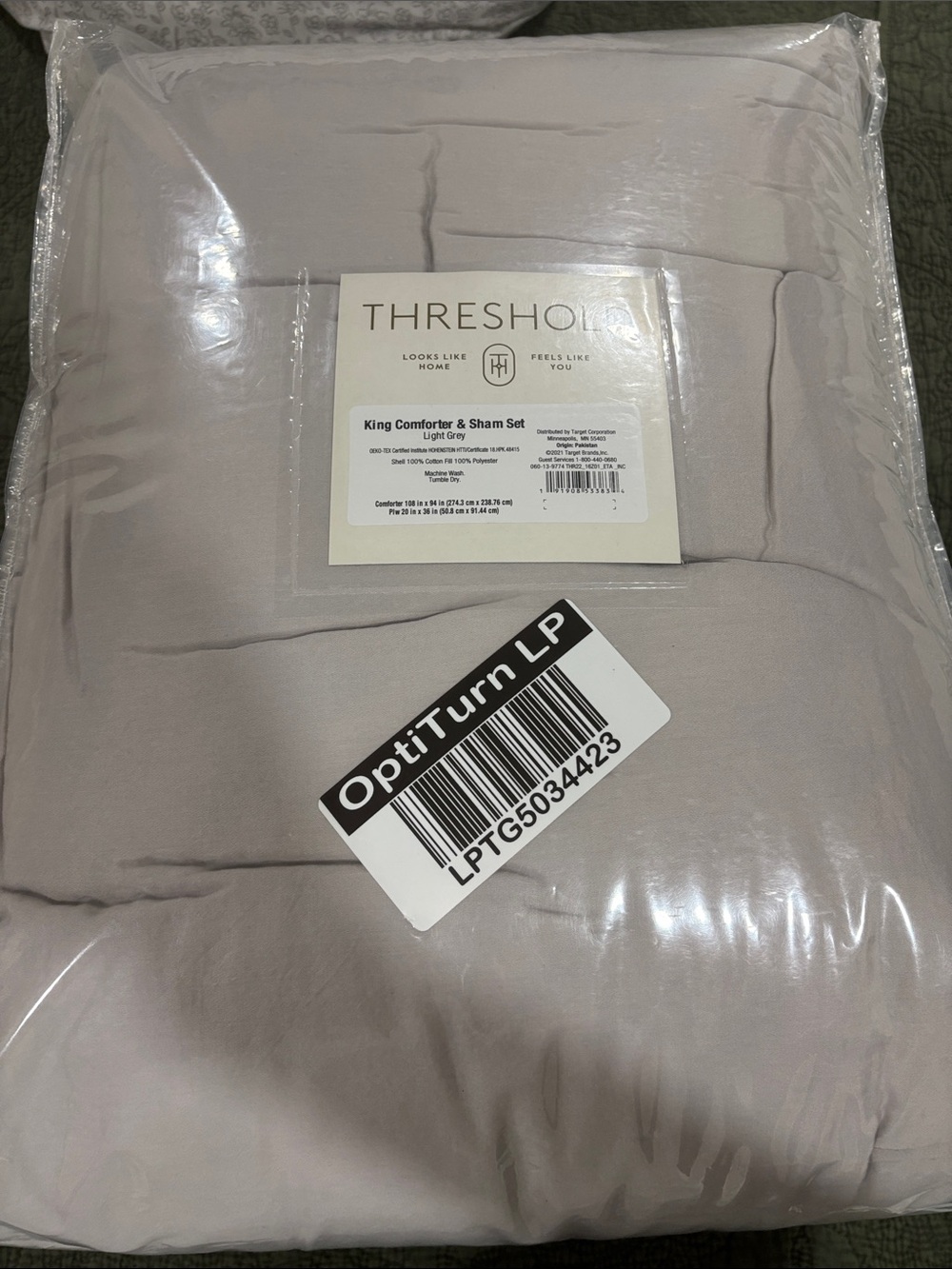 Threshold Light Grey King Comforter & Sham Set